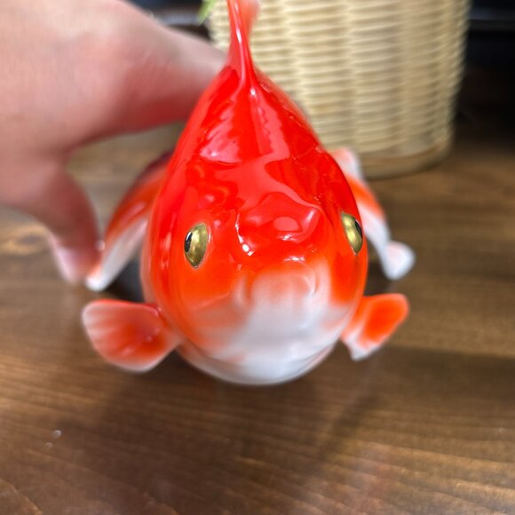 Vintage Noritake Goldfish Figurine Bone China Red Koi Fish Statue Collectible - Picture 12 of 16